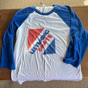 Women’s Retro Graphic Baseball T-shirt ‘Listening Booth’ Size M